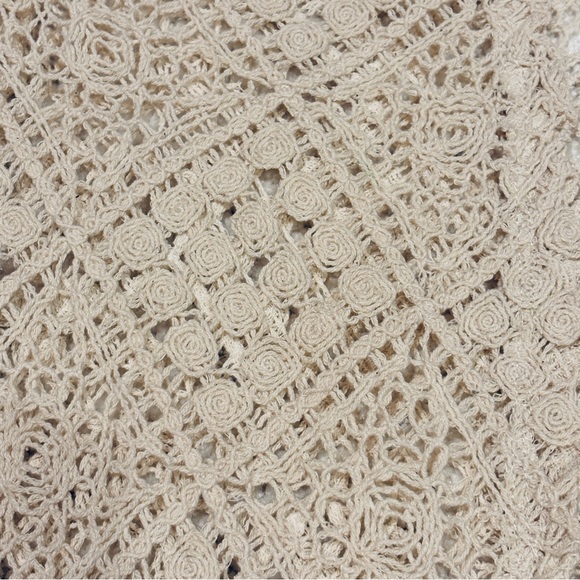 Maurices Crochet Open Front Cardigan Cover Up NEW Women Medium Creamy Beige Gift - Picture 15 of 15